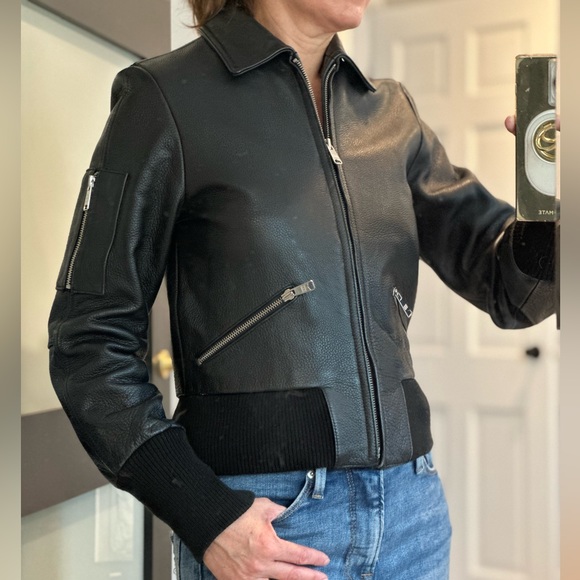 Paul and Joe for Target black leather bomber jacket size Small - Picture 11 of 16